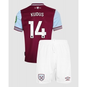 West Ham United Mohammed Kudus #14 Dětské Domácí dres komplet 2024-25 Krátký Rukáv (+ trenýrky)